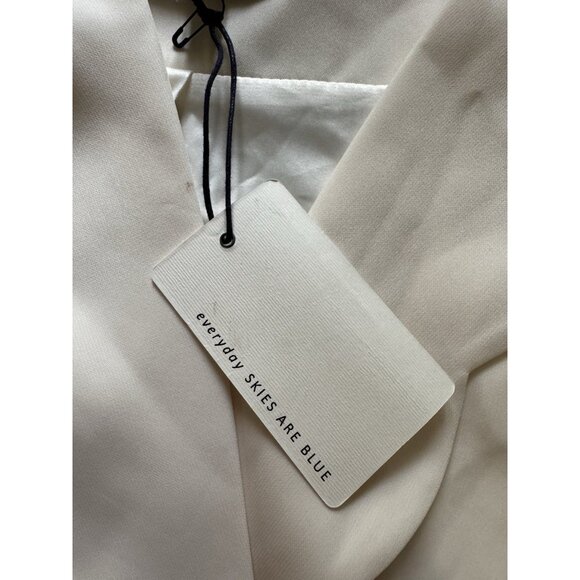 Skies Are Blue Blazer Off White Scalloped Size 2X Open Front Career Jacket NWT - Picture 13 of 16